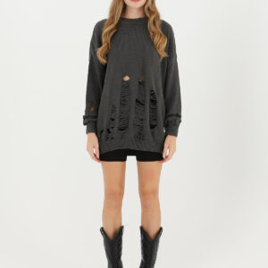Ripped Knit Tunic - Brand: SOUL - Women & Kids, Baby Clothes Wholesale - TheBS Women