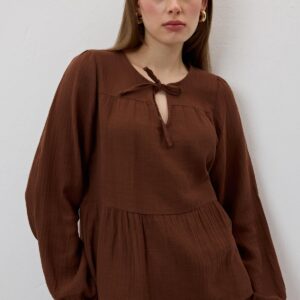 Mueslin Salaş Elastic Waist Women's Pants - Brand: Levure - Women & Kids, Baby Clothes Wholesale - TheBS Women