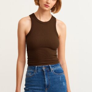 Ribbed Halter Neck Knitted Undershirt - Brand: la & vetta - Women & Kids, Baby Clothes Wholesale - TheBS Women