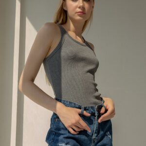 Ribbed Halter Neck Knitted Undershirt - Brand: la & vetta - Women & Kids, Baby Clothes Wholesale - TheBS Women