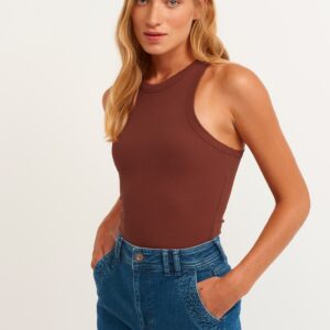 Ribbed Halter Neck Knitted Undershirt - Brand: la & vetta - Women & Kids, Baby Clothes Wholesale - TheBS Women