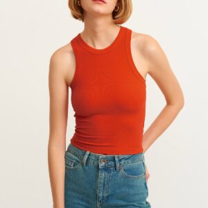 Ribbed Halter Neck Knitted Undershirt - Pomegranate Flower - Brand: la & vetta - Women & Kids, Baby Clothes Wholesale - TheBS Women