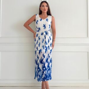 Sleeveless V Neck Beymen Pleated Long Dress - Brand: STEPS - Women & Kids, Baby Clothes Wholesale - TheBS Women