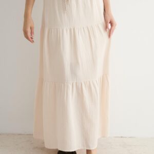 Elastic Waist And Cord Detail Long Skirt - Brand: Levure - Women & Kids, Baby Clothes Wholesale - TheBS Women