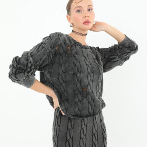 Knitwear Long Sleeve Sweater - Anthracite - Brand: SOUL - Women & Kids, Baby Clothes Wholesale - TheBS Women