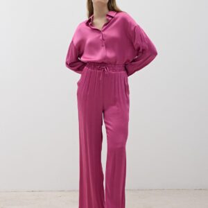 Women's Elastic Waist Satin Pants Dark - Brand: Levure - Women & Kids, Baby Clothes Wholesale - TheBS Women