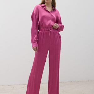 Women's Elastic Waist Satin Pants Dark - Brand: Levure - Women & Kids, Baby Clothes Wholesale - TheBS Women