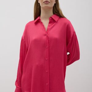 Women's Front Buttoned Oversize Satin Shirt - Brand: Levure - Women & Kids, Baby Clothes Wholesale - TheBS Women