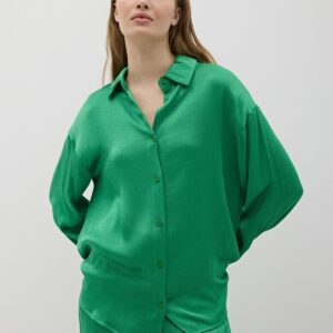 Women's Buttoned Oversize Satin Shirt - Brand: Levure - Women & Kids, Baby Clothes Wholesale - TheBS Women