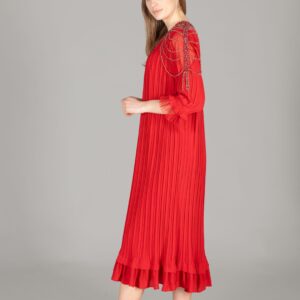 V Neck Venus Pleated Dress - Brand: GUMANIZE - Women & Kids, Baby Clothes Wholesale - TheBS Women