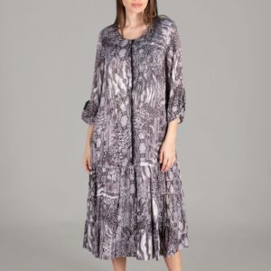 Round Neck Satin Dress - Multicolor - Brand: GUMANIZE - Women & Kids, Baby Clothes Wholesale - TheBS Women