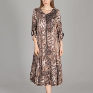 Round Neck Satin Dress - Multicolor - Brand: GUMANIZE - Women & Kids, Baby Clothes Wholesale - TheBS Women