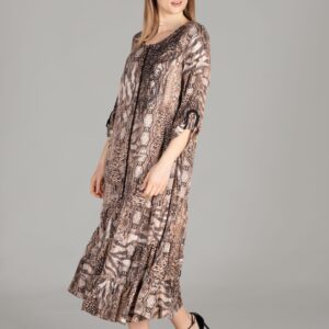 Round Neck Satin Dress - Multicolor - Brand: GUMANIZE - Women & Kids, Baby Clothes Wholesale - TheBS Women