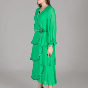 V Neck Multi Chiffon Dress - Brand: GUMANIZE - Women & Kids, Baby Clothes Wholesale - TheBS Women