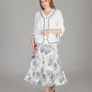 Top Plain Blouse Bottom Print Skirt - Multicolor - Brand: GUMANIZE - Women & Kids, Baby Clothes Wholesale - TheBS Women