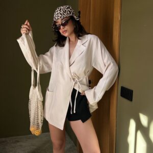 100% Modal Fabric Tie Oversize Jacket 29106 - Brand: First Angels - Women & Kids, Baby Clothes Wholesale - TheBS Women