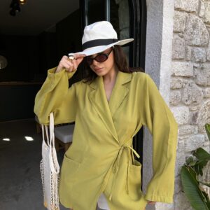 Oil100% Modal Fabric Tie Oversize Jacket 29106 - Brand: First Angels - Women & Kids, Baby Clothes Wholesale - TheBS Women