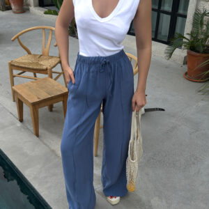 100% Modal Waist Elastic Front Seam Detailed Wide Cut Pants 29109 - Brand: First Angels - Women & Kids, Baby Clothes Wholesale - TheBS Women