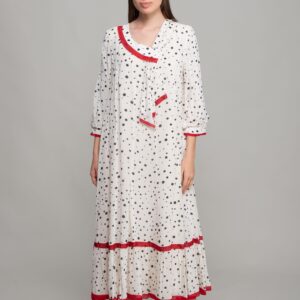 V Neck Polka Dot Chiffon Dress - Brand: GUMANIZE - Women & Kids, Baby Clothes Wholesale - TheBS Women