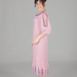 Oval Collar Stone Pleated Dress - Brand: GUMANIZE - Women & Kids, Baby Clothes Wholesale - TheBS Women