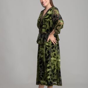 V Neck Burn Velvet Dress - Brand: GUMANIZE - Women & Kids, Baby Clothes Wholesale - TheBS Women