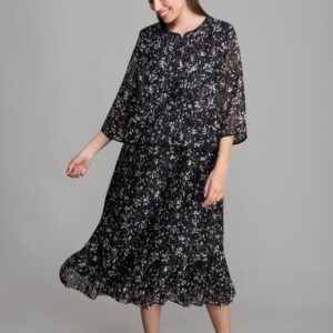 Round Neck Cutout Chiffon Blouse Dress - Multicolor - Brand: GUMANIZE - Women & Kids, Baby Clothes Wholesale - TheBS Women