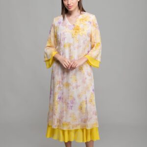 V-Neck Elegant Dress - Multicolor - Brand: GUMANIZE - Women & Kids, Baby Clothes Wholesale - TheBS Women