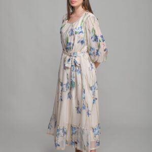 Round Neck Floral Pattern Print Dress - Multicolor - Brand: GUMANIZE - Women & Kids, Baby Clothes Wholesale - TheBS Women