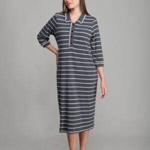 Shirt Collar Striped Dress - Multicolor - Brand: GUMANIZE - Women & Kids, Baby Clothes Wholesale - TheBS Women