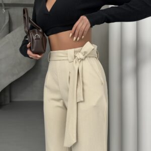Polyviscose Belted Pants - Brand: My Fashion - Women & Kids, Baby Clothes Wholesale - TheBS Women