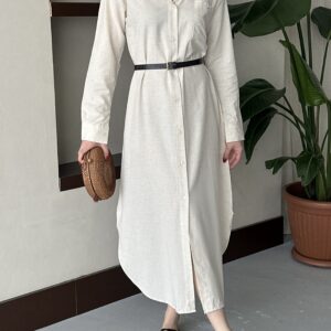 Linen Open Neck Dress - Brand: My Fashion - Women & Kids, Baby Clothes Wholesale - TheBS Women