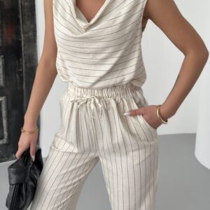 Striped Shawl Collar Suit - Brand: My Fashion - Women & Kids, Baby Clothes Wholesale - TheBS Women