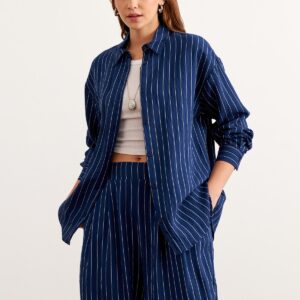 Striped Oversize ShirtWith Front Buttons - Brand: Levure - Women & Kids, Baby Clothes Wholesale - TheBS Women