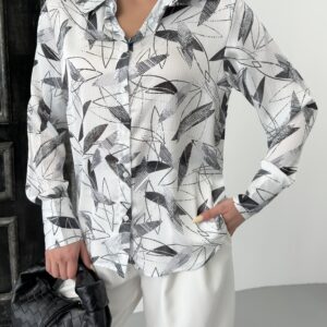 Bamboo Leaf Pattern Shirt - Brand: My Fashion - Women & Kids, Baby Clothes Wholesale - TheBS Women