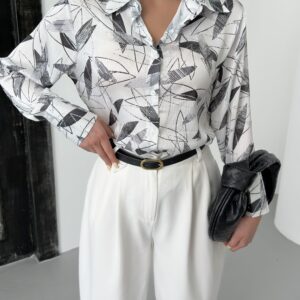 Bamboo Leaf Pattern Shirt - Brand: My Fashion - Women & Kids, Baby Clothes Wholesale - TheBS Women