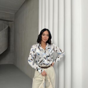 Bamboo Leaf Pattern Shirt - Brand: My Fashion - Women & Kids, Baby Clothes Wholesale - TheBS Women