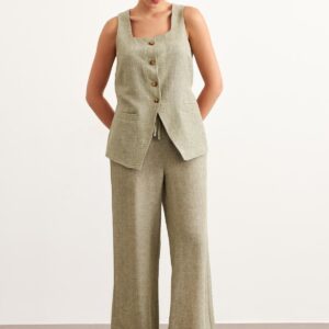 Elastic Waist Linen Pants - Brand: Levure - Women & Kids, Baby Clothes Wholesale - TheBS Women