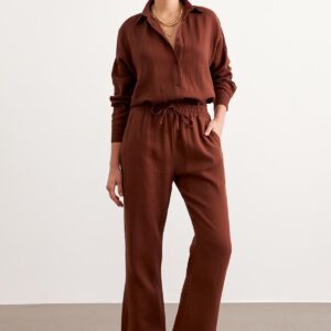 Women's Long Sleeve Oversize Mueslin Shirt - Brand: Levure - Women & Kids, Baby Clothes Wholesale - TheBS Women