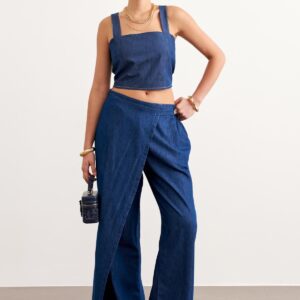 Suspended Jeans Bustier Rins Wash - Blue - Brand: Levure - Women & Kids, Baby Clothes Wholesale - TheBS Women