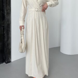 Linen Dress With Belt - Brand: My Fashion - Women & Kids, Baby Clothes Wholesale - TheBS Women