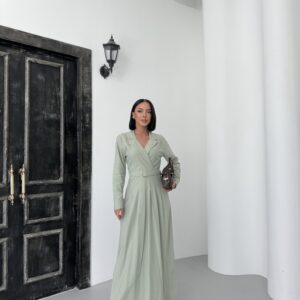 Linen Dress With Belt - Brand: My Fashion - Women & Kids, Baby Clothes Wholesale - TheBS Women