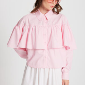 Ruffled Cotton Fabric Wide Cut Shirt 29136 - Brand: First Angels - Women & Kids, Baby Clothes Wholesale - TheBS Women