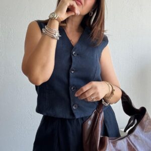 Salaş Vest Suit - Navy - Brand: Cream Rouge - Women & Kids, Baby Clothes Wholesale - TheBS Women