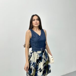 Denim Dress With Balloon Skirt - Brand: STEPS - Women & Kids, Baby Clothes Wholesale - TheBS Women