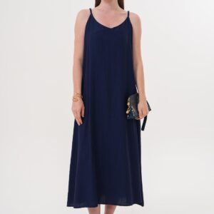 Strappy Long Dress Navy - Brand: Levure - Women & Kids, Baby Clothes Wholesale - TheBS Women