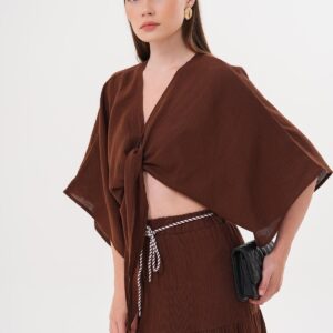 Women's Mueslin Tie Blouse - Brand: Levure - Women & Kids, Baby Clothes Wholesale - TheBS Women