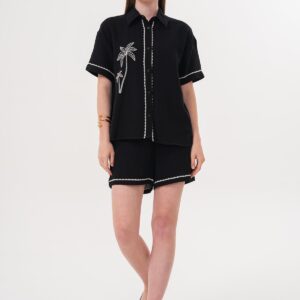 Embroidery Detailed Buttoned Mueslin Shirt - Brand: Levure - Women & Kids, Baby Clothes Wholesale - TheBS Women