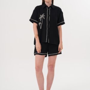 Embroidery Detailed Buttoned Mueslin Shirt - Brand: Levure - Women & Kids, Baby Clothes Wholesale - TheBS Women