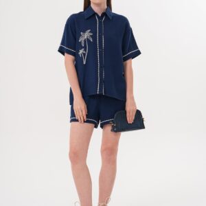 Embroidery Detailed Buttoned Mueslin Shirt - Brand: Levure - Women & Kids, Baby Clothes Wholesale - TheBS Women