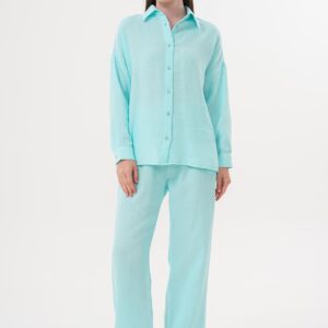 Women's Long Sleeve Oversize Mueslin Shirt - Brand: Levure - Women & Kids, Baby Clothes Wholesale - TheBS Women